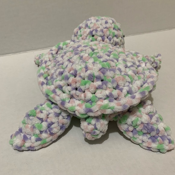 Sea Turtle Soft Stuffed Plushie Handmade Crochet Sea Turtle - Picture 5 of 13